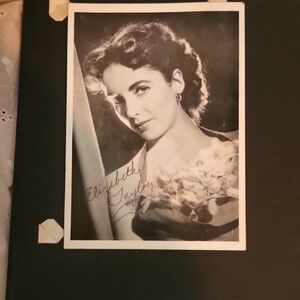 Vintage Black and White Portrait Photograph Elizabeth Taylor